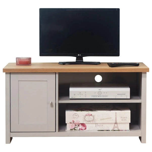 Lancaster Compact TV Unit, Grey And Oak For TVs Up To 42" - Image 7