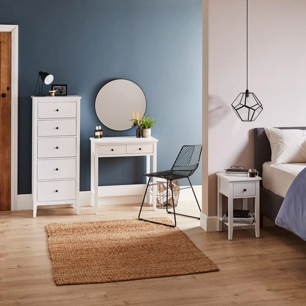 Lynton Tall Small 5 Drawer Chest, White - Image 3