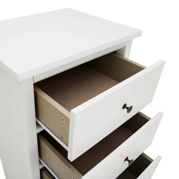 Lynton Tall Small 5 Drawer Chest, White - Image 7
