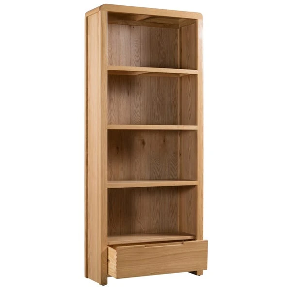 Curve Tall Bookcase, Oak - Image 2
