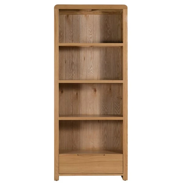 Curve Tall Bookcase, Oak - Image 3