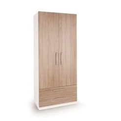 Harmony Euston Double 2 Drawer Wardrobe, White