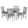 Oxford 4-6 Seater Oval Extendable Dining Table With 4 Chairs, Grey
