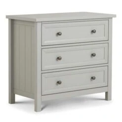 Maine 3 Drawer Chest, Grey