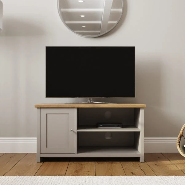 Lancaster Compact TV Unit, Grey And Oak For TVs Up To 42"
