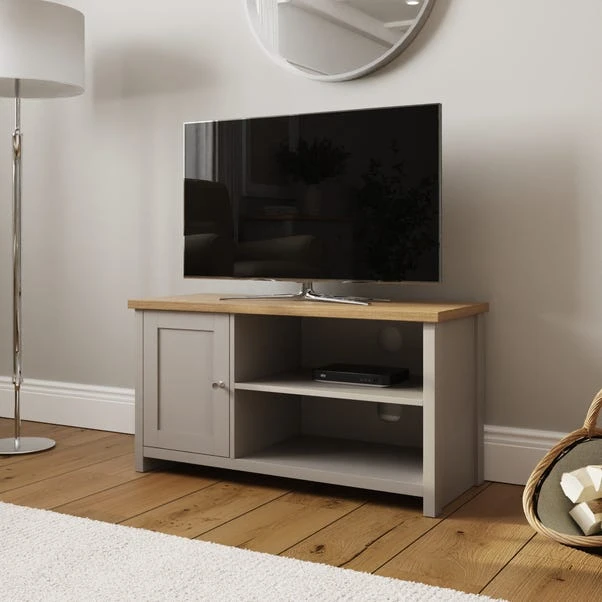 Lancaster Compact TV Unit, Grey And Oak For TVs Up To 42" - Image 2