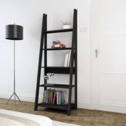 Tiva Wooden Ladder Bookcase
