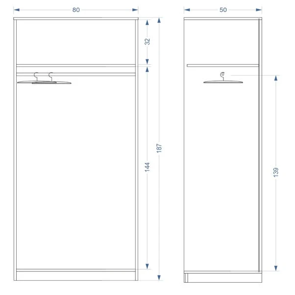 Harmony Hydge Double Wardrobe, White - Image 6