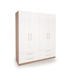 Harmony Hyde 4 Door 4 Drawer Wardrobe, White