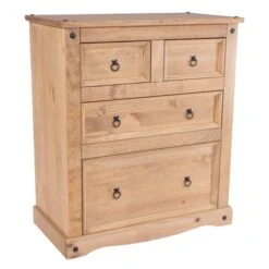 Corona 2 Over 2 Drawer Chest, Pine