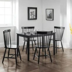 Hudson 4 Seater Rectangular Dining Table, Black