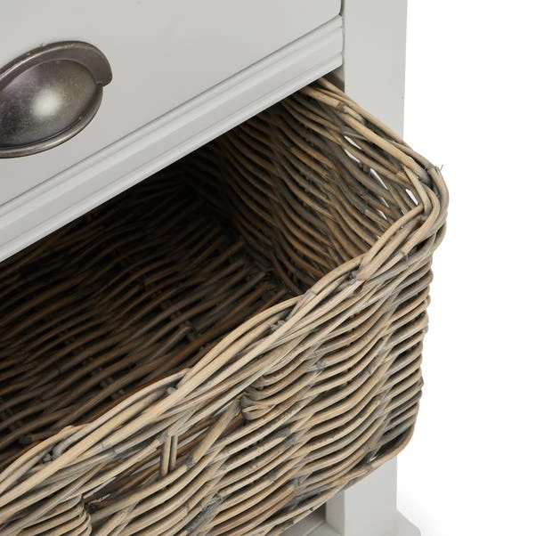 Compton Tall Side Table With Baskets, Ivory - Image 7