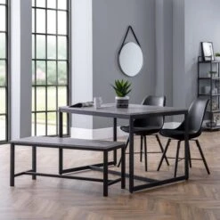 Staten 2 Seater Dining Bench, Grey, 121cm