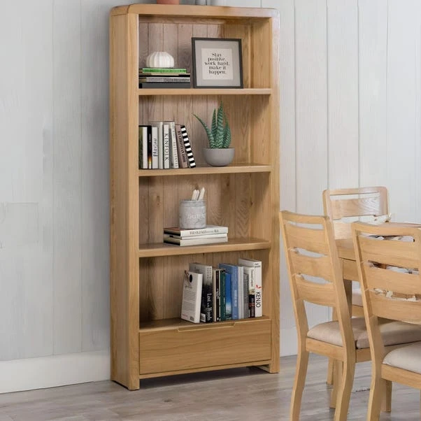 Curve Tall Bookcase, Oak
