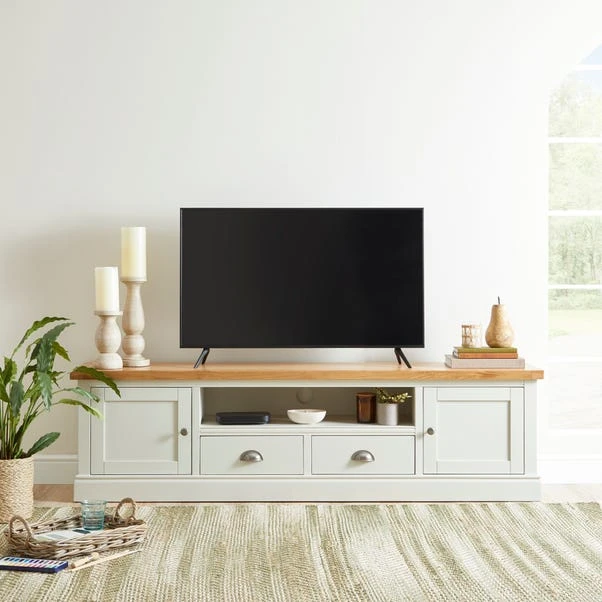 Compton Extra Wide TV Unit, Ivory For TVs Up To 80"