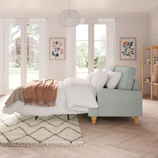 Beatrice Tonal Textured Weave 3 Seater Double Sofa Bed - Image 12