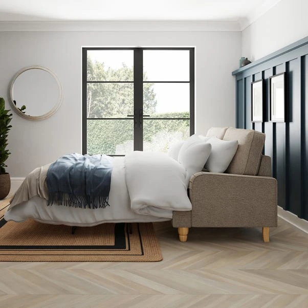 Beatrice Tonal Textured Weave 3 Seater Double Sofa Bed - Image 3