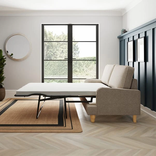 Beatrice Tonal Textured Weave 3 Seater Double Sofa Bed - Image 4