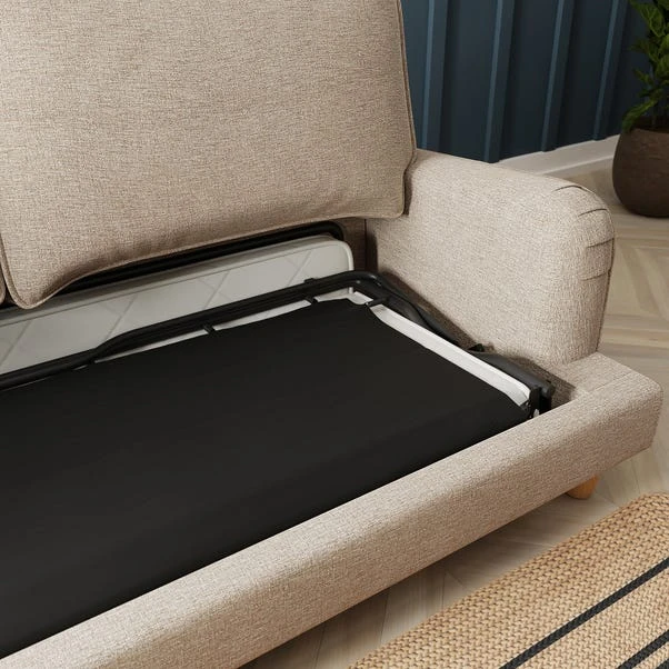 Beatrice Tonal Textured Weave 3 Seater Double Sofa Bed - Image 5