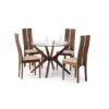 Chelsea 4 Seater Round Glass Top Dining Table With 4 Cayman Chairs
