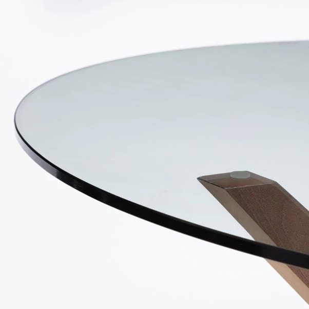 Chelsea 6 Seater Round Glass Top Dining Table With 6 Huxley Chairs - Image 3