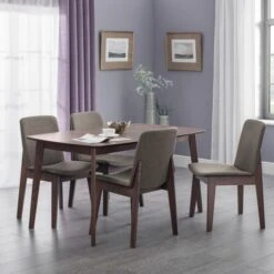 Kensington 4-6 Seater Rectangular Extendable Dining Table With 4 Chairs, Beech Wood