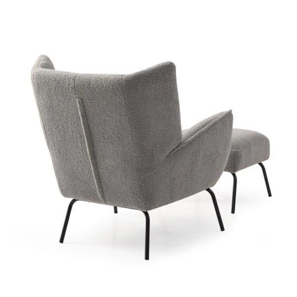 Hana Sherpa Chair With Footstool - Image 5