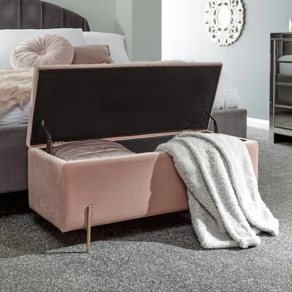 Mystica Velour Ottoman Storage Bench - Image 18