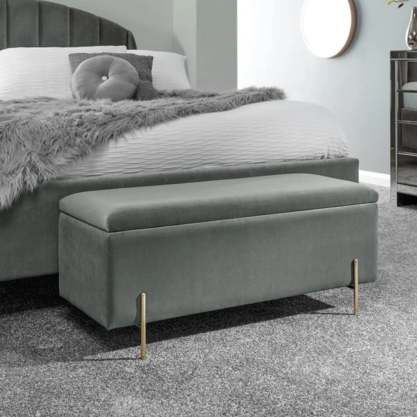 Mystica Velour Ottoman Storage Bench - Image 9