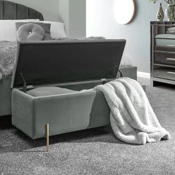 Mystica Velour Ottoman Storage Bench - Image 11