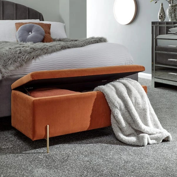 Mystica Velour Ottoman Storage Bench - Image 2