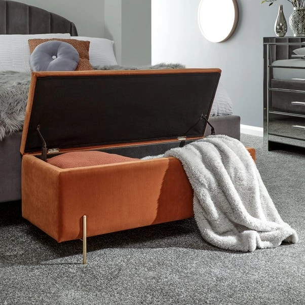 Mystica Velour Ottoman Storage Bench - Image 3