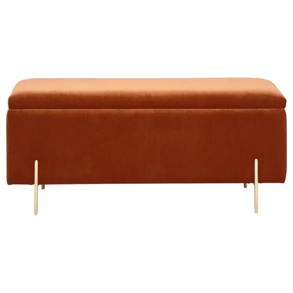 Mystica Velour Ottoman Storage Bench - Image 4