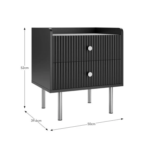 Georgi 2 Drawer Bedside Table - Image 15