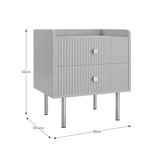 Georgi 2 Drawer Bedside Table - Image 7