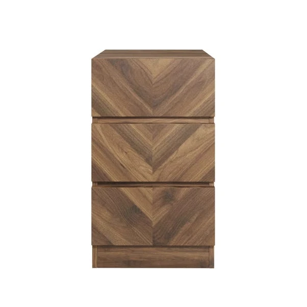 Set Of 2 Taranto 3 Drawer Bedside Tables, Walnut - Image 2