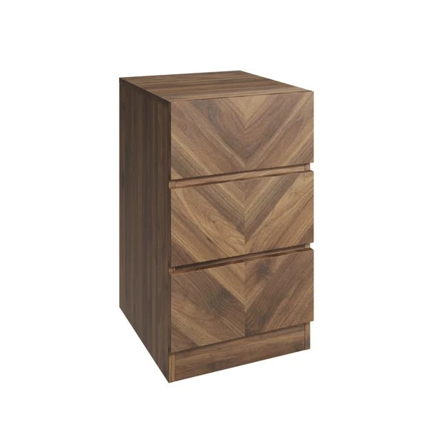Set Of 2 Taranto 3 Drawer Bedside Tables, Walnut - Image 3