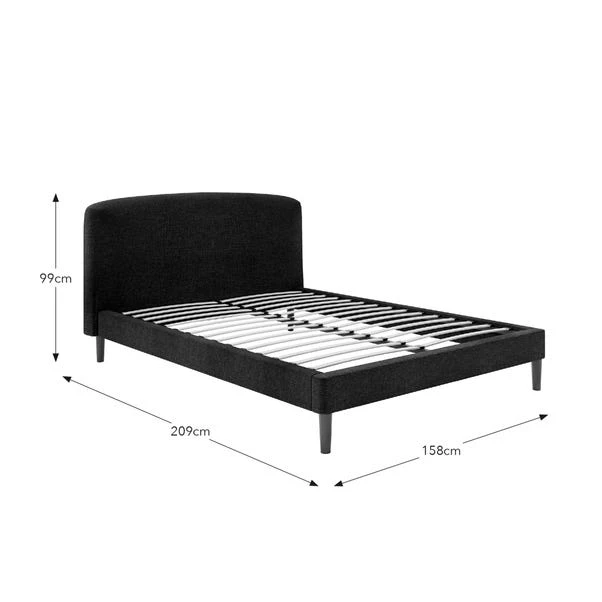 Modern Curved Upholstered Bed Frame - Image 13