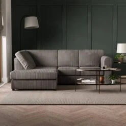 Blake Curved Arm Jumbo Cord Standard Back Corner Sofa