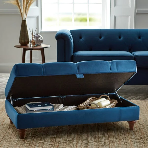 Chesterfield Opulent Velvet Storage Footstool - Image 2