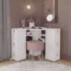 Elena Corner Dressing Table, White