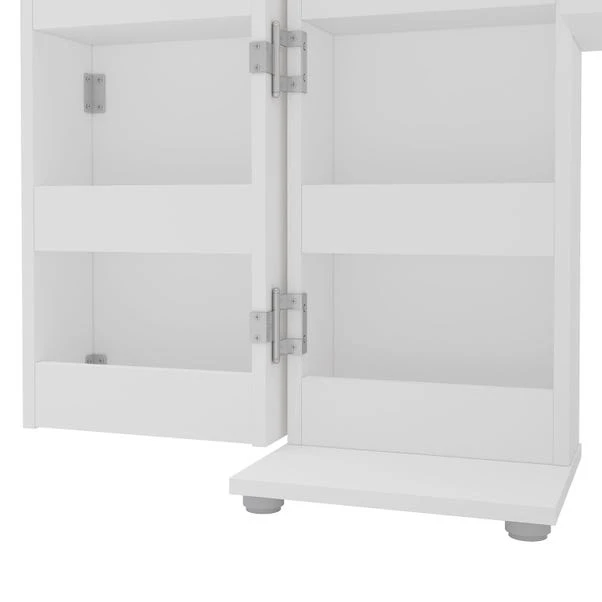 Elena Corner Dressing Table, White - Image 5