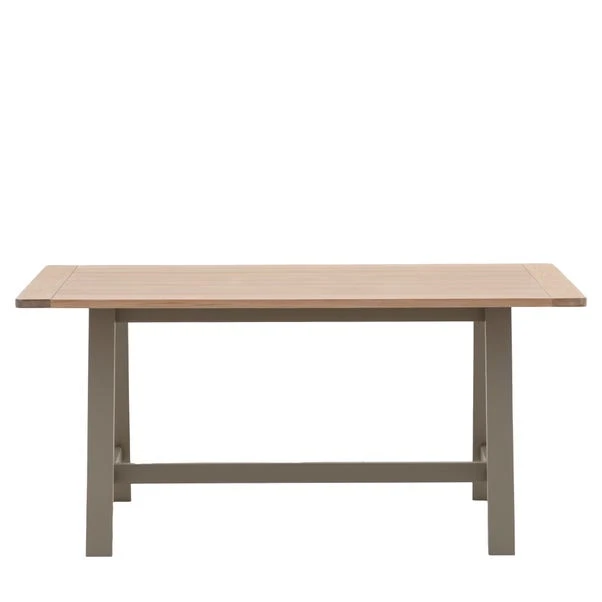 Elda Trestle 4 Seater Rectangular Dining Table, Oak - Image 3