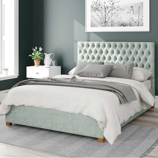 Monroe Pure Pastel Cotton Ottoman Bed Frame - Image 11