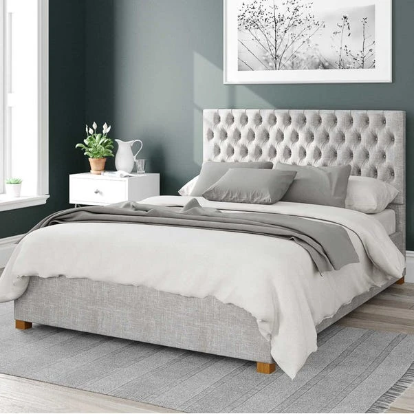Monroe Pure Pastel Cotton Ottoman Bed Frame - Image 7
