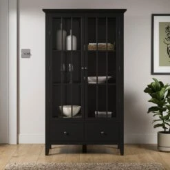 Lynton Glazed Display Cabinet, Black