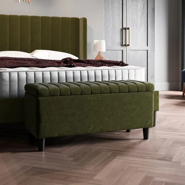 Alara Velvet End Of Bed Storage Ottoman - Image 15