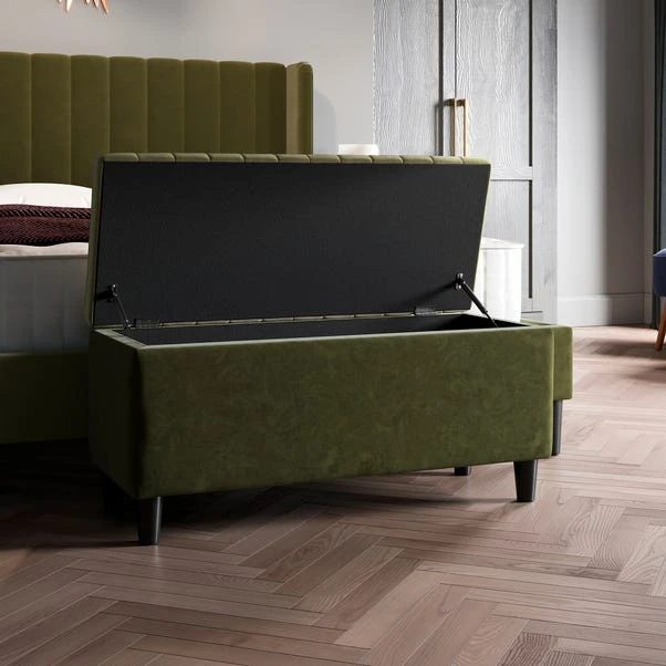 Alara Velvet End Of Bed Storage Ottoman - Image 16