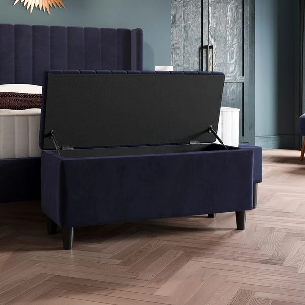 Alara Velvet End Of Bed Storage Ottoman - Image 9