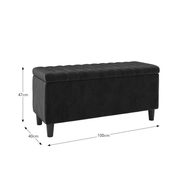 Alara Velvet End Of Bed Storage Ottoman - Image 14